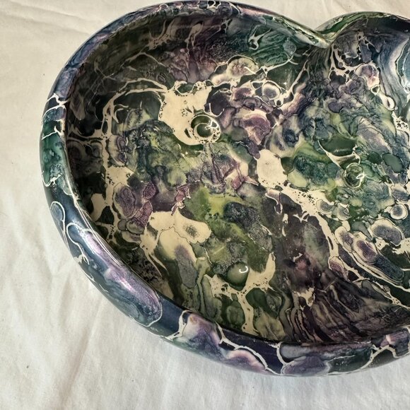 McCoy Cascade Line Pottery Heart Kidney Shape Glazed Pottery 1960’s MCM Vintage - Picture 4 of 11